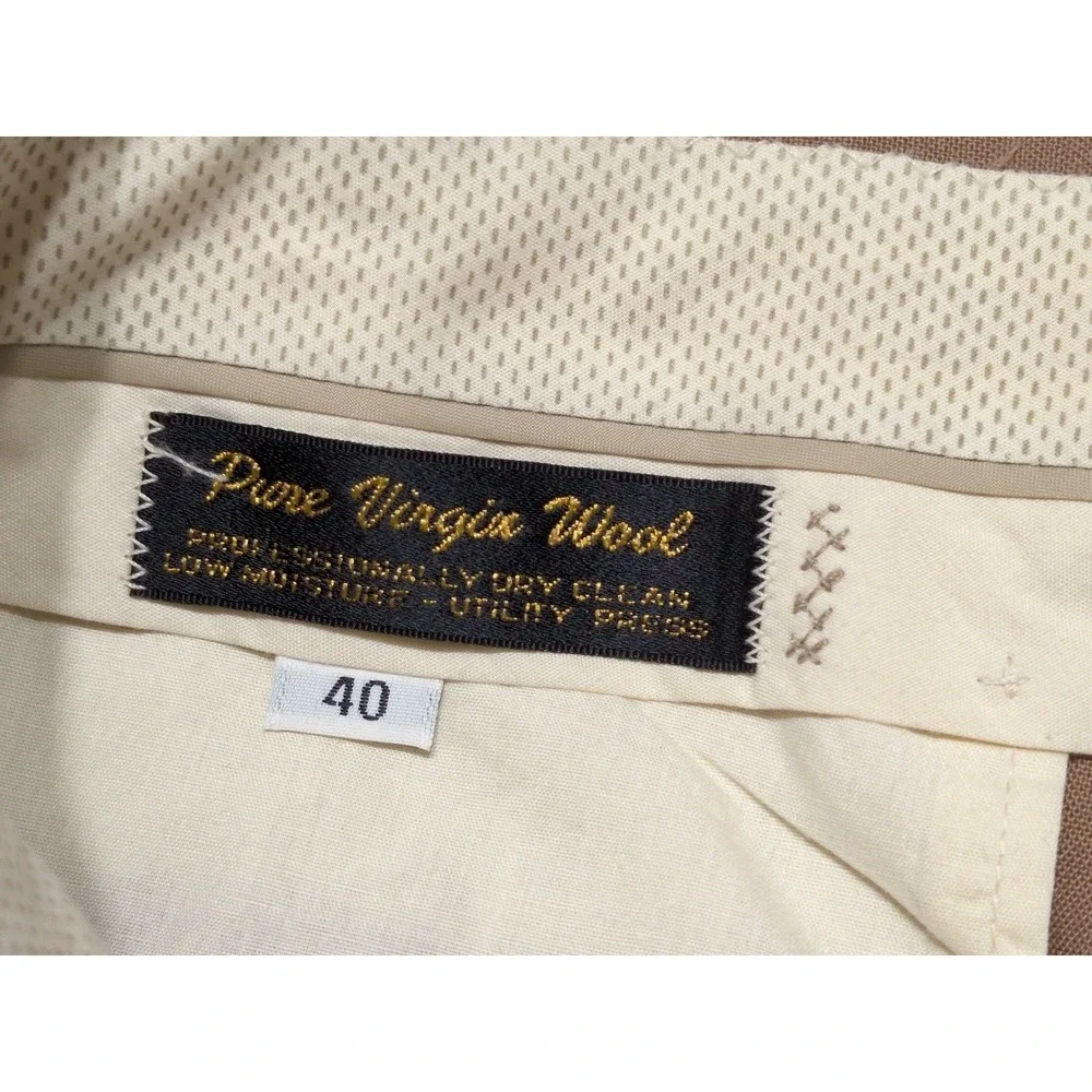 Lot of 2 Vintage HART SCHAFFNER & MARX 100% Wool Dress Pants Brown Gray 38 x 27
